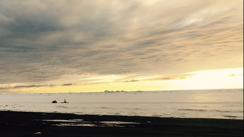 Sunset over the Arctic Ocean on Barrow beach